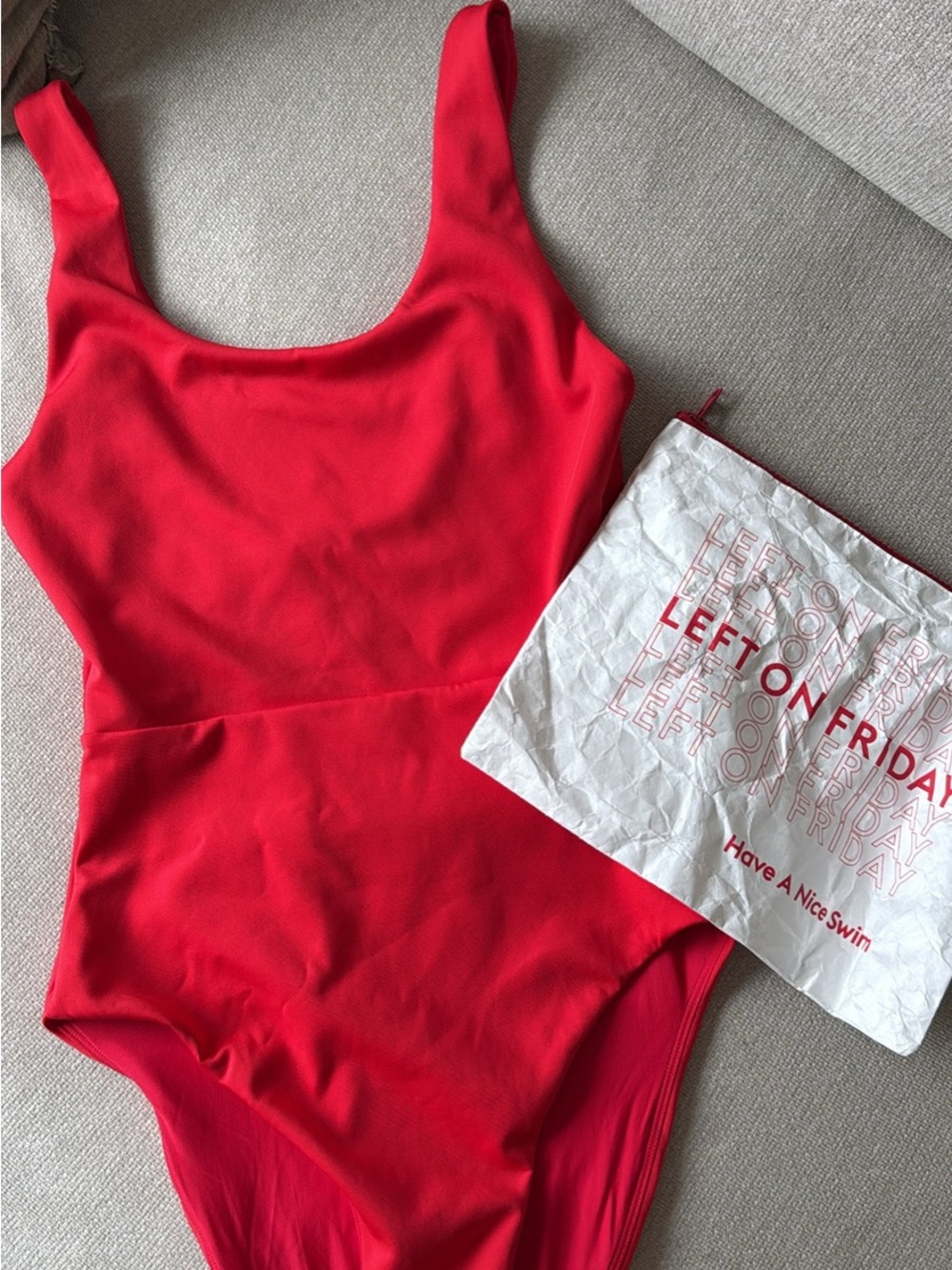 Left On Friday Double Scoop Swimsuit (Sweet Chili Heat Red) Medium Tall